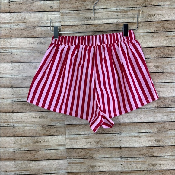 White Fox Boutique Candy Stripe Pajama Shorts Sz Small - Picture 2 of 4
